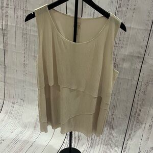NWOT! Chico's size 2, Cream Layered Sleeveless Blouse. Never worn!!